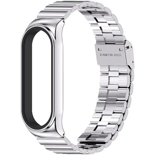Ремінець MiJobs для фітнес-браслета Xiaomi Mi Band 3 та 4 із застібкою сріблястий