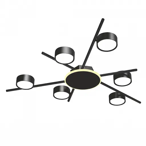 Світильник Videx під лампу 6xGX53 накладний з підсвіткою чорний VL-SPF22B-BB - фото 2