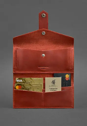 Кожаное женское портмоне 3.0 коралловое - фото 3