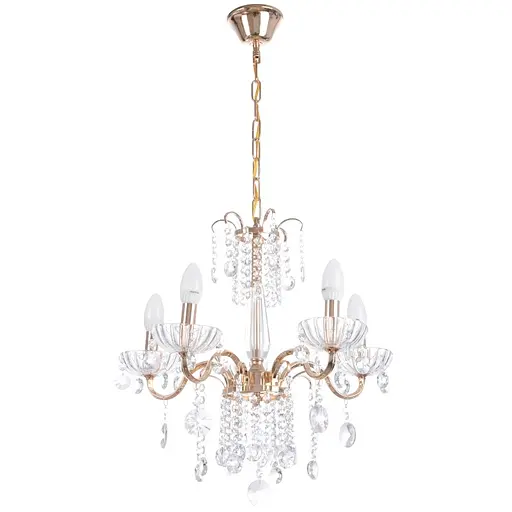 Люстра свічка Brille підвісна кришталева E14 40W G (BCL-380S/5)