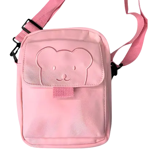 Детская сумка кросс-боди Мишка Тедди в корейском стиле 22х16х6 см розовая (25-578)