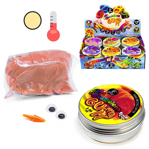 Жуйка для рук "Chameleon Gum" GUM-01-01UС в металевій коробочці Коралово-жовтий