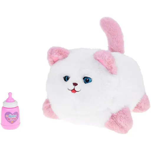 Интерактивная мягкая игрушка AiDA Smart Blinking Cat бело-розовая (AD54081) - фото 7