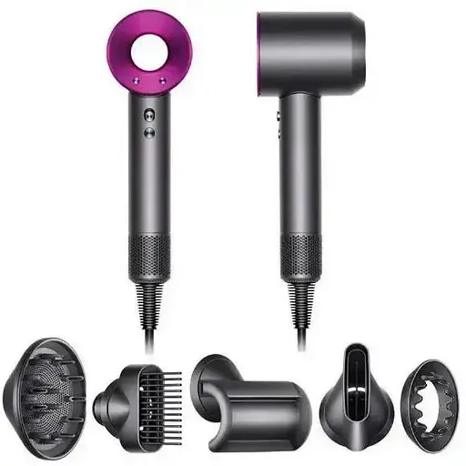 Фен з іонізацією Super Hair Dryer 5в1 безшумний з 5 насадками для укладання волосся 1600 Вт