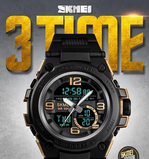 Чоловічий наручний годинник Skmei 1452 Золотий - фото 6