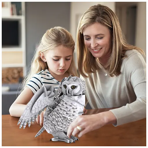 Пазл Cubic Fun Тривимірна головоломка-конструктор Зникаючі тварини Сніжна сова (DS1079h) - фото 4