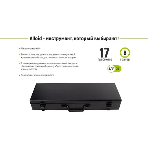 Набір головок Alloid 19-50 мм 3/4, 17 предметів (НГ-6017М) - фото 10