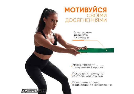 Гумова петля-еспандер Easyfit Origin 19-65 кг гумка для підтягувань, фітнесу та тренувань Зелена (EF-2654-5) - фото 5
