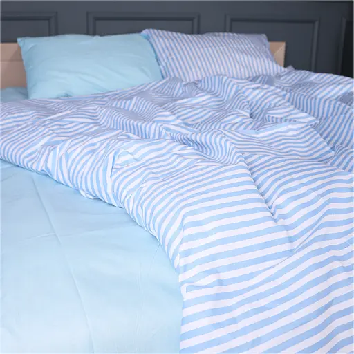 Простирадло MirSon Cloudline бязь блакитний 180 x 220 см (2200013050889) - фото 1