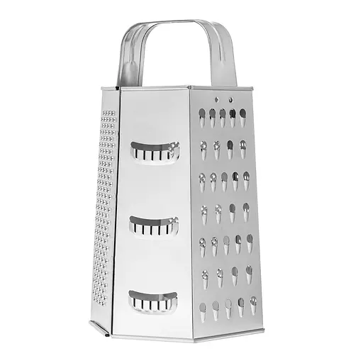 Тертка для овочів та фруктів шестигранна з нержавіючої сталі (висота 21.5 см), Kitchette 84005 - фото 7