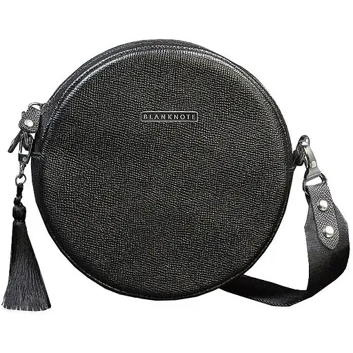 Кругла жіноча шкіряна сумочка Tablet чорна Blackwood - фото 1