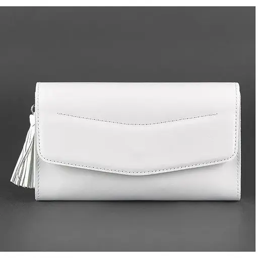 Біла шкіряна жіноча сумка Еліс - фото 1