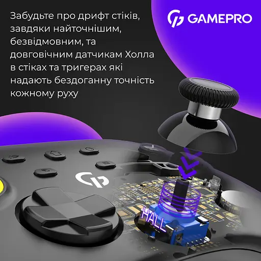 Геймпад GamePro із зарядною станцією BT 5.3/USB/2.4 ГГц (Switch/PC/iOS/Android) RGB Black (GPX13BDOC) - фото 9