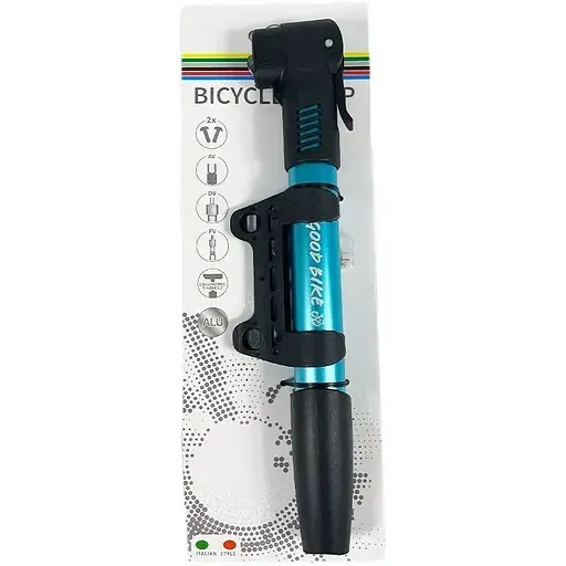 Насос ручной для велосипеда Good Bike Dual Alu в алюминиевом корпусе AV, FV, DV синий (92518B-IS) - фото 9