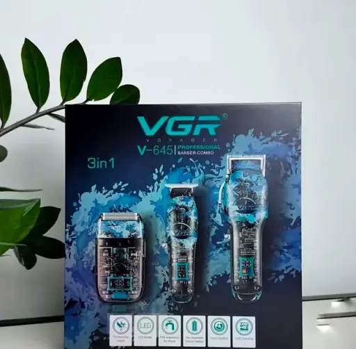 Професійний набір 3в1 VGR V-645 тример, машинка для стрижки волосся та електробритва - фото 3