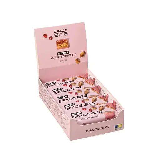 Блок батончиків Spacefood Space Bite Nut Bar, 10*40 грам - Журавлина-мигдаль - фото 1