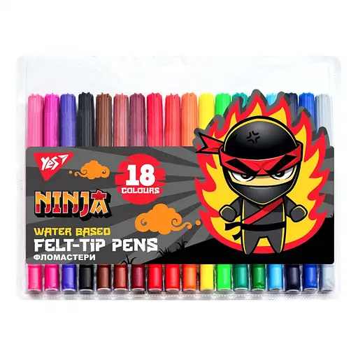 Фломастери Yes Ninja 18 кольорів