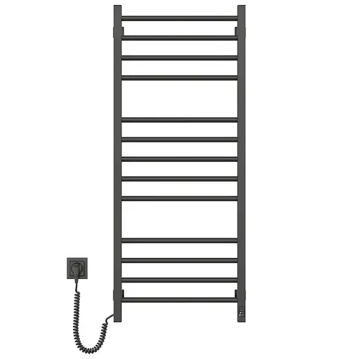Электрический полотенцесушитель Navin Классик Квадро 500x1200 Sensor левая с таймером, черный муар 00-044050-5080, Черный матовый, Левое, Электронный - фото 2