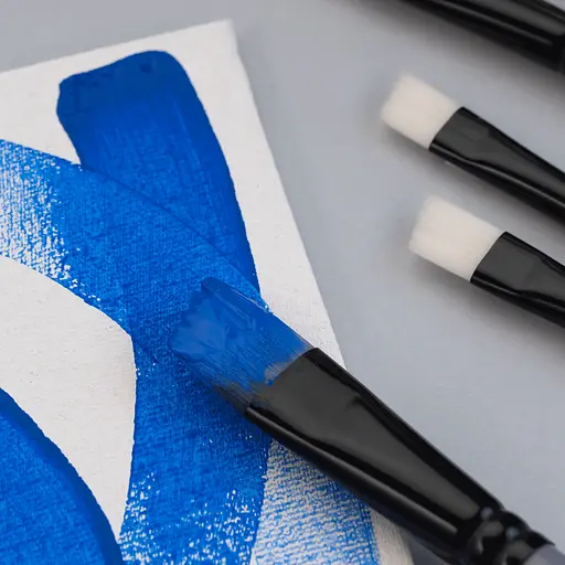 Пензель синтетика кутова INTENSE 1668А №1 довга ручка Rosa - фото 7