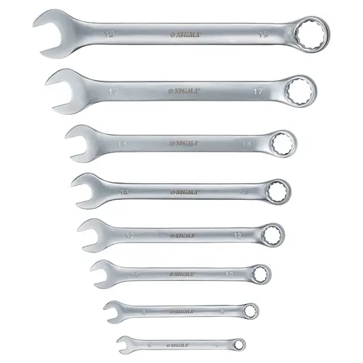 Ключи рожково-накидные Sigma 8 шт 6-19 мм CrV satine (6010111) - фото 2