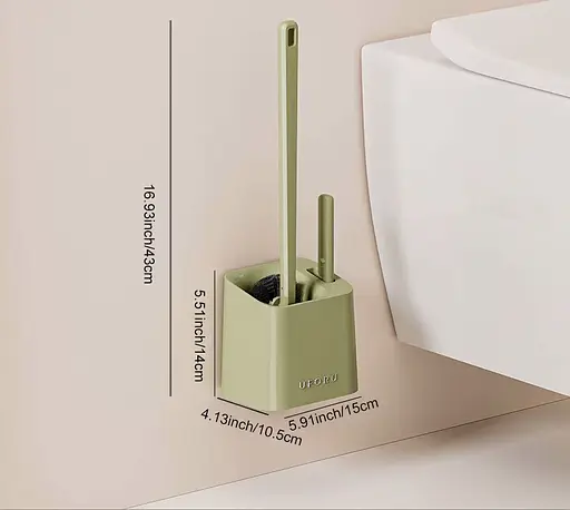 Йоржик для унитаза Uforu DB2436 с двумя щетками Зеленый  - фото 2