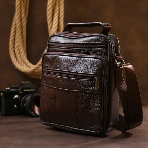 Кожаная мужская сумка Vintage 19х22х6,5 см sum0020151 - фото 7