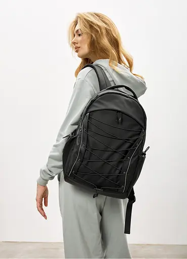 Жіночий рюкзак Sambag Zard Neo чорний з декором 46 х 27 х 13 см (25000264) - фото 2