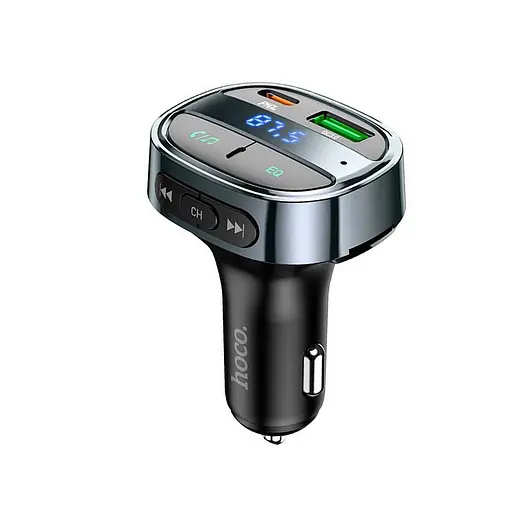 Адаптер автомобильный HOCO car BT FM transmitter E70 3 порта - 2 USB + 1Type-C 30 W - фото 1