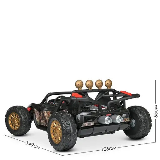 Електромобіль дитячий Bambi Багі Racer JS3168EBLR-18 24V Чорний камуфляж - фото 3