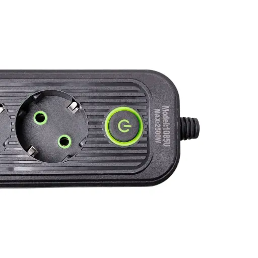 Мережевий фільтр-подовжувач Yiwu HP-5-14 EURO 1085U 5 м 4 розетки 3 USB чорний  - фото 5