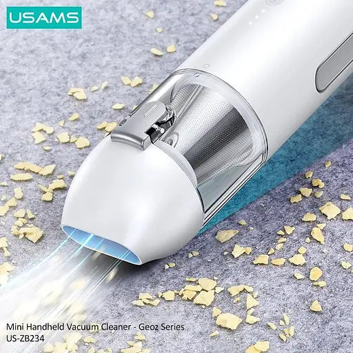 Портативний пилосос Usams US-ZB234 Mini Geoz Series 6000Pa 7800mAh White - фото 4