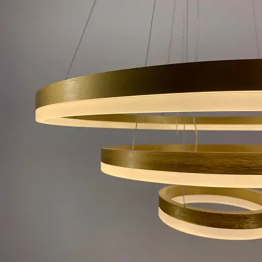 Светодиодная люстра Олимпия  PJ812G-3 40+60+80см (3 кольца) Золотистая - фото 4