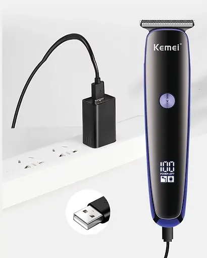 Акумуляторна машинка для стрижки волосся Kemei KM-828 з насадками - фото 3