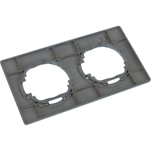 Рамка Brille подвійна сіра з кільцем кольору хром WB-2F Grey/Ch - фото 2