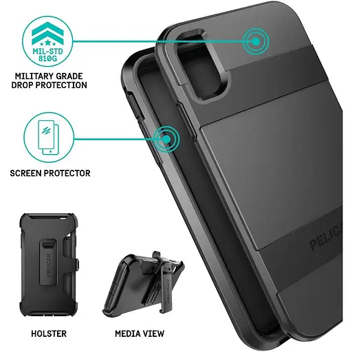 Противоударный оригинальный чехол Pelican Voyager для iPhone XS Max (6.5") Black - фото 3