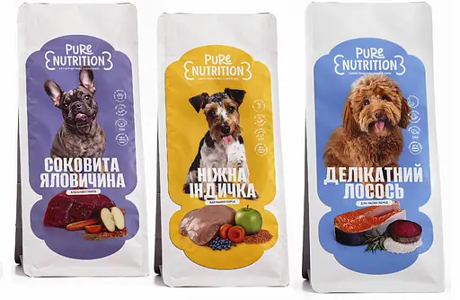 Cухий корм Pure Nutrition Дегустаційний сет для собак малих порід 300г*3уп - фото 1
