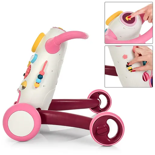Каталка-ходунки El Camino K1-pink Baby Walker від 6 місяців рожева - фото 4
