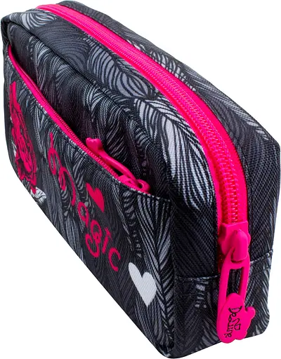 Пенал шкільний для дівчинки сіро-рожевий DeLune D-857 - фото 2