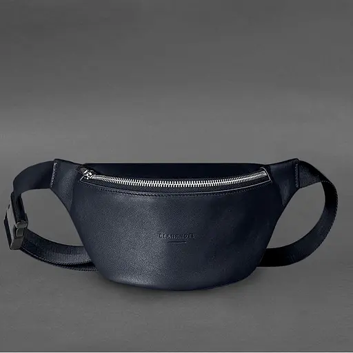 Шкіряна поясна сумка-бананка Kanny синя - фото 6