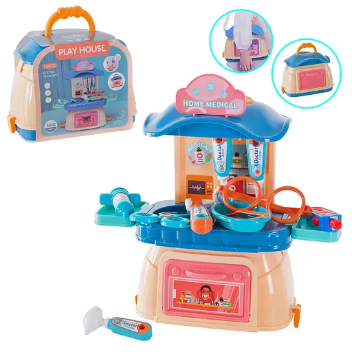Набор доктора L666-73A 3 в 1 в виде сумочки-домика (6984506401919) - фото 1