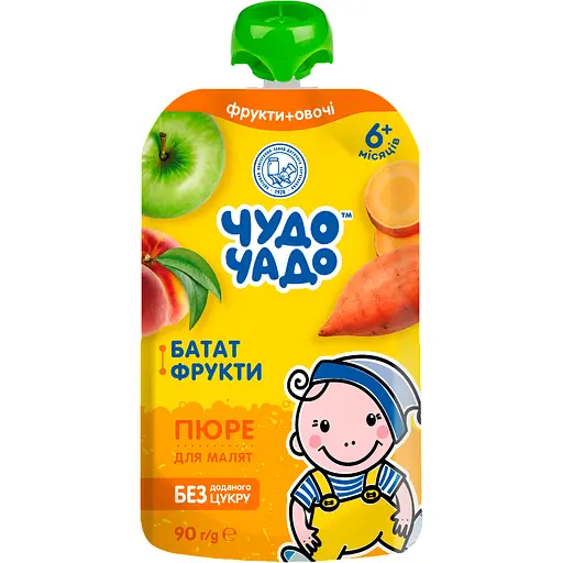 Пюре фруктово-овочеве Чудо-Чадо батат з фруктами 90 г - фото 1