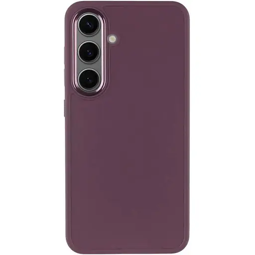 TPU чехол Epik Bonbon Metal Style для Samsung Galaxy S24/S25 Бордовый / Plum