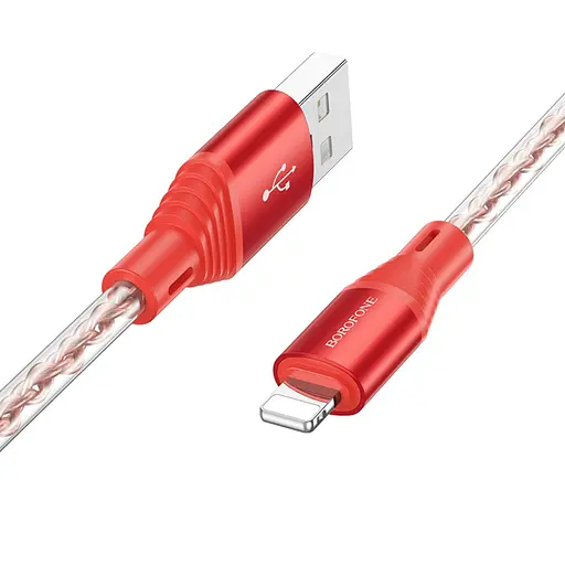 Кабель Borofone BX96 USB to Lightning 1 м червоний - фото 1
