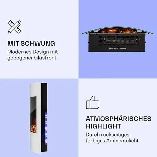 Електричний камін KLARSTEIN Lamington 2000 Вт Білий (10038006) - фото 4