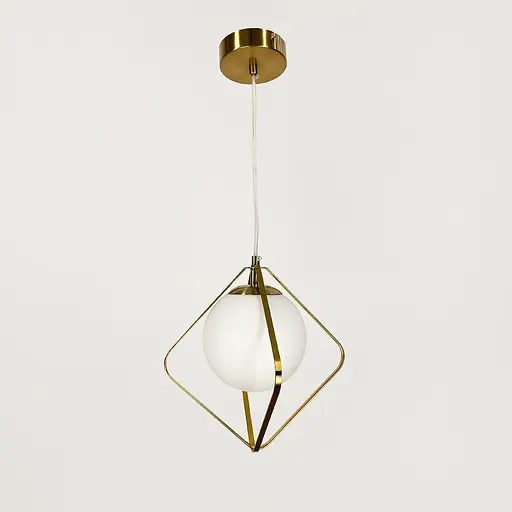 Латунний підвісний світильник із білим плафоном Ø 27 см | Арт. G 68-400 AB | Line F - фото 4