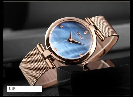 Женские классические часы Skmei 9177 Marble (Синие) - фото 3