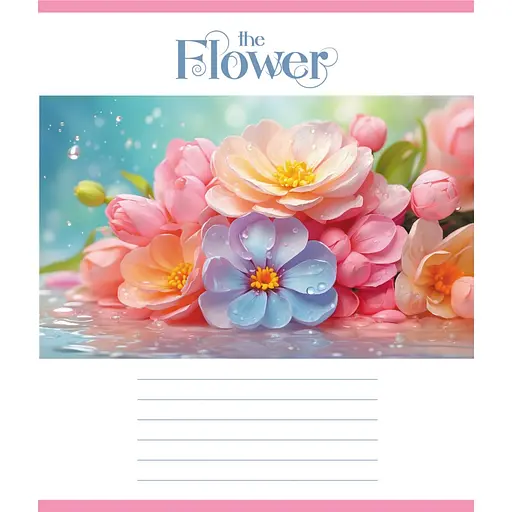 Зошит учнівський "Яскраві квіти" Leader 018-540208L-4 у лінію, 18 аркушів (959054) - фото 1