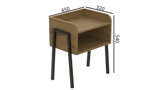 Тумба модульна Ferrum-decor Джузі 540x450x320 метал Чорний ДСП Дуб Артізан 16 мм (FRD-102973) - фото 3