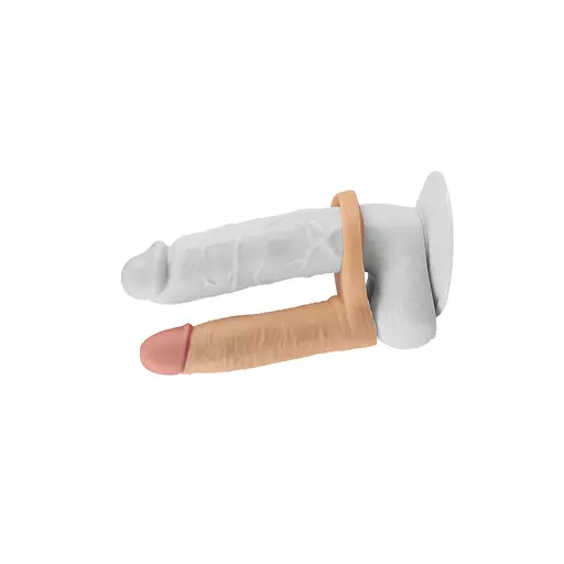 Насадка на пенис Lovetoy The Ultra Soft Double Vibrating 5.8 " 14.7 см телесный - фото 3
