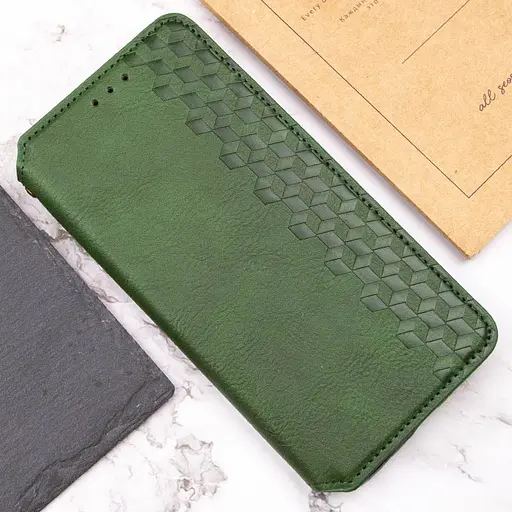 Шкіряний чохол-книжка Getman Cubic (PU) для Xiaomi Poco F5 / Note 12 Turbo Зелений - фото 8